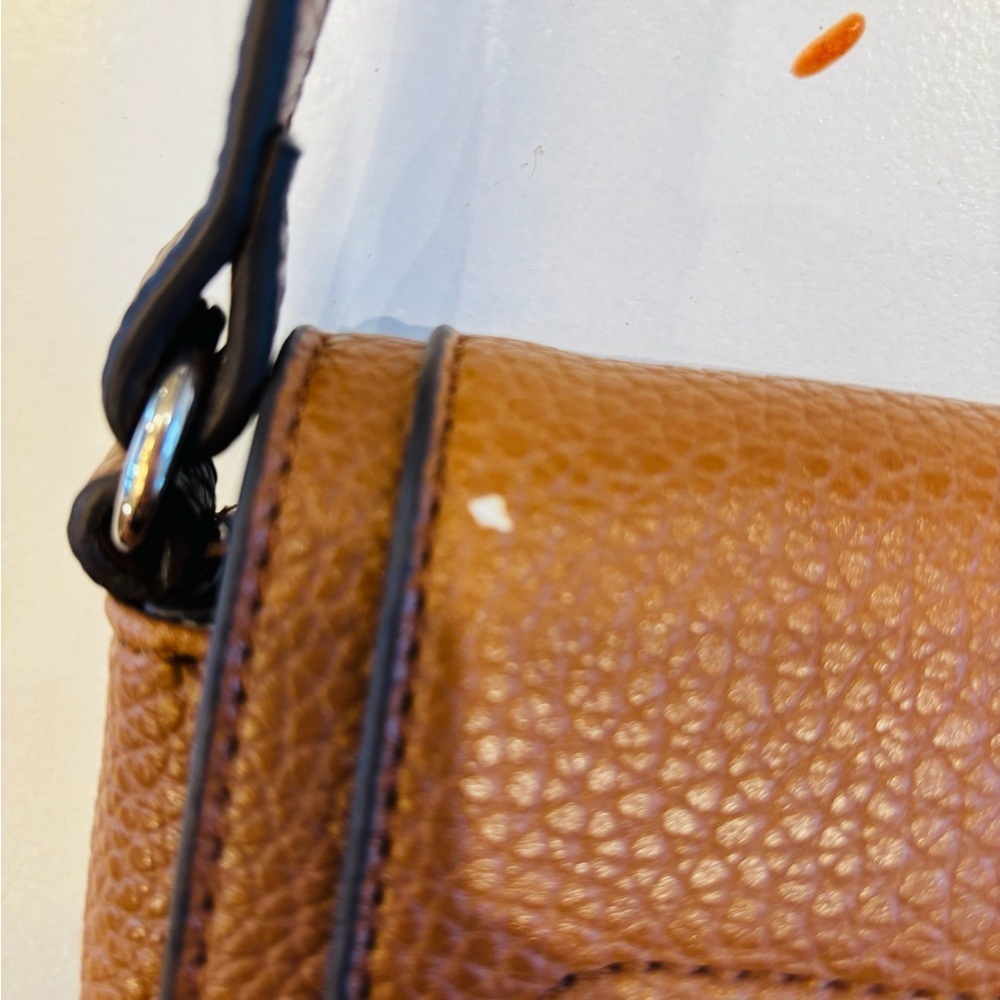 Nine West light brown Crossbody Bag faux pebble leather satchel bag - Picture 4 of 10